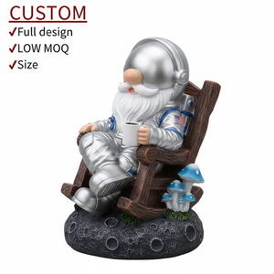 Statue de jardin en résine personnalisée sur le thème de l'espace, gnome astronaute, <span class=keywords><strong>figurine</strong></span> de nain d'extérieur, ornement artistique unique pour la cour - Product Image 3