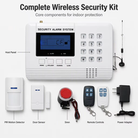 Système d'alarme de sécurité domestique sans fil GSM avec détecteur de mouvement PIR, capteur de porte et alertes vocales et SMS - Vente directe usine