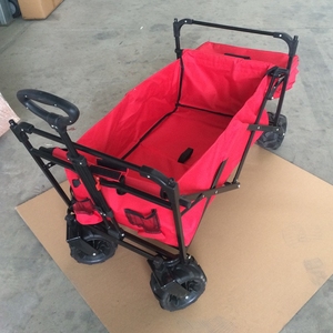 Chariot pliant de grande capacité de 120kg avec de grandes roues chromées robustes Chariot de pique-nique portable et de plage en métal - Product Image 6