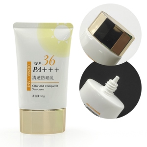 หลอดบีบพลาสติก PE ขนาด 50 มล. แบบใส สำหรับครีมกันแดดหรือผลิตภัณฑ์บำรุงผิว ฝาเกลียวสีทองพร้อมจุกปิดด้านใน - Product Image 6