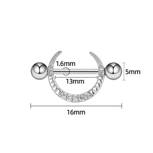 Pezón de cristal de acero inoxidable, joyería perforada, PVD, pezón Sexy, joyería perforada, anillo de pecho para mujer - Product Image 3