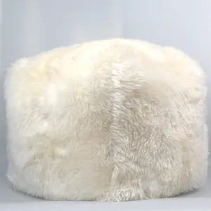Luxurious Modern New Zealand Design Living Room Large White Furniture Chairs Sheep Fur Stool
