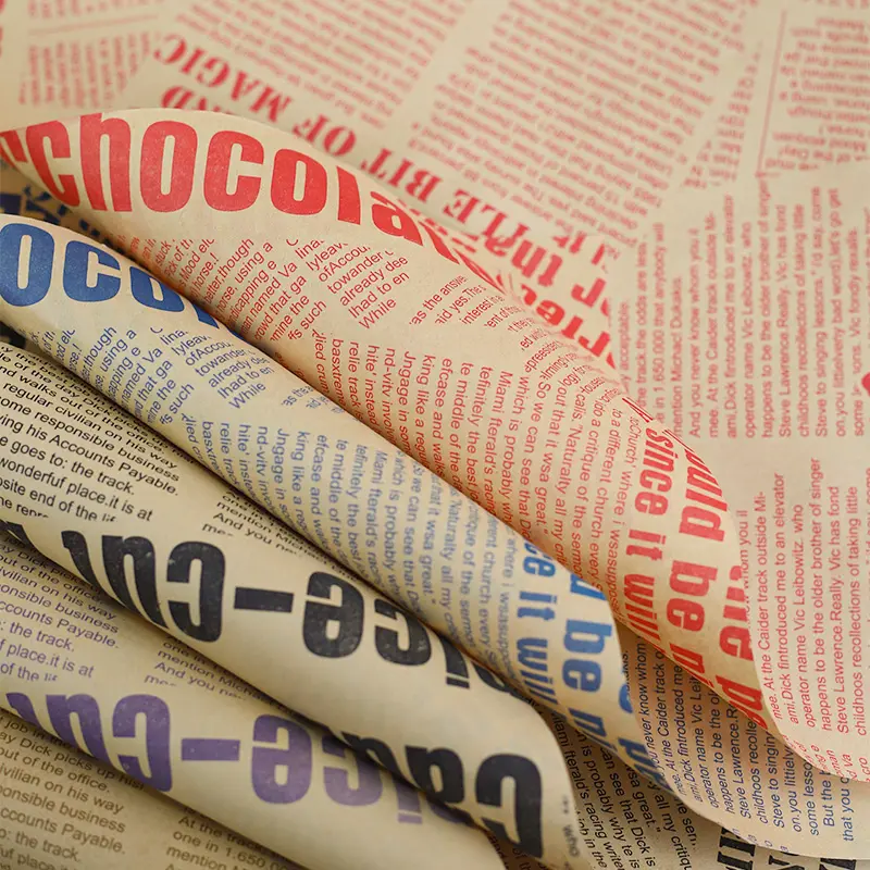 JOYWOOD Vintage Mode englische Zeitungs-Geschenkverpackung aus Kraftpapier Blumenbündel Blumenverpackungspapier Großhandel