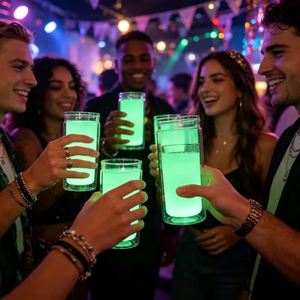 2026 Glow in the Dark 16oz <b>Double</b> <b>Wall</b> Snow Globe Tumbler Bottom Pre-Drilled With Lid & Straw Leakproof Cup - Product Image 3