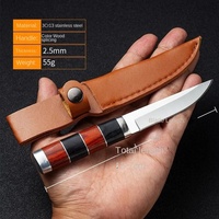 Couteau de cuisine et d'extérieur en acier inoxydable série 3Cr, fait main en Mongolie, avec manche en bois ambidextre, pour sashimi, viande, mouton et fruits
