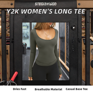 Women's Casual O-Neck Long Sleeve Base Layer T-<b>Shirt</b> Solid Color Polyester/Cotton Knitted Fabric Breathable Quick Dry Autumn - Product Image 2