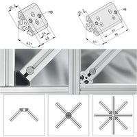 Angle de support de biseau de raccord d'angle de finition de profilé en aluminium à 45 degrés Code 4040 4080 accessoires de profilé en aluminium