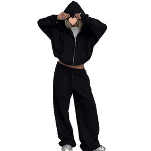 Adorabile felpa con cappuccio da donna Sweet Tone con cravatta pantaloni in vita due pezzi per gli amanti della moda moderna - Product Image 3