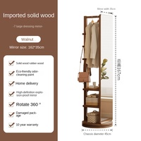 Porte-manteau sur pied intégral pivotant et mobile pour usage domestique, en bois massif, style ancien, vente en gros