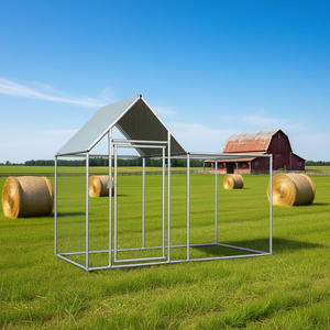 Gallinero de acero galvanizado de 6.6'x3.3'x4.9' de alta rigidez, jaula para animales para la cría de aves de corral - Product Image 2