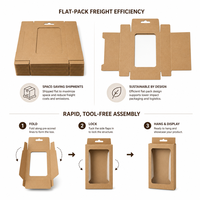 Boîte à languette centrale en carton kraft bronzé personnalisée avec fenêtre pour l'emballage de détail d'accessoires de mode