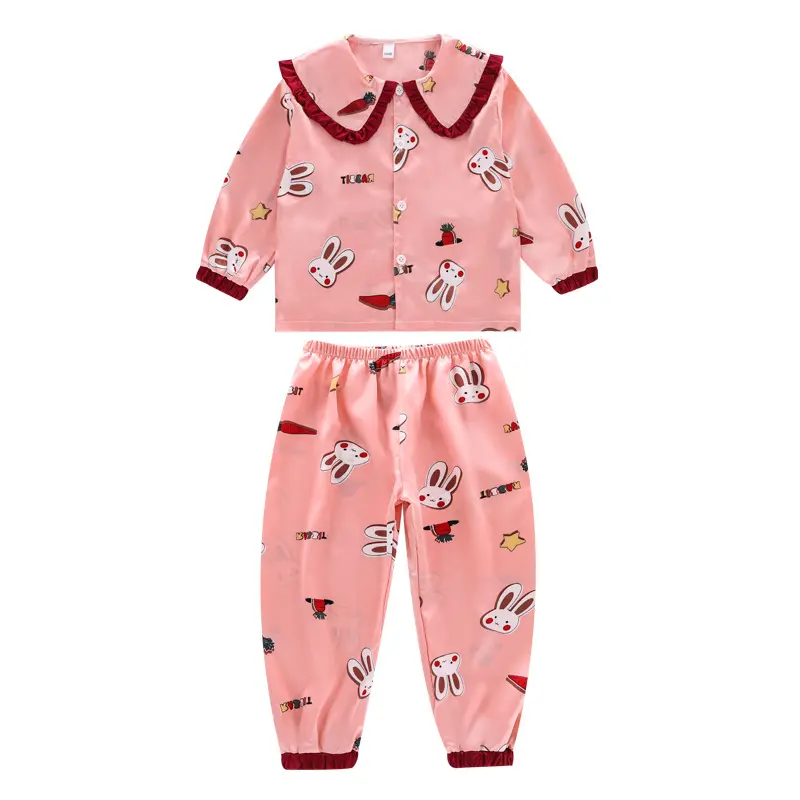 2023 spring and summer new children 4-9 years old wear long-sleeved girls home service pajama