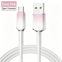 Câble de charge rapide USB-Type-C 100W OEM/ODM directement de l'usine, 1M, prise transparente, haute durabilité