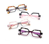 Monturas Ópticas de Acetato Premium, Unisex, Vintage, Geométricas, Transparentes, Cuadradas, Gafas de Moda, Venta al Por Mayor