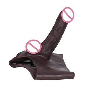 Funda de silicona líquida para pene con dildo integrado, ropa interior hueca para uso adulto masculino - Product Image 5