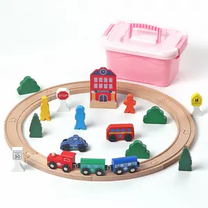 批发木制玩具火车铁路赛道玩具