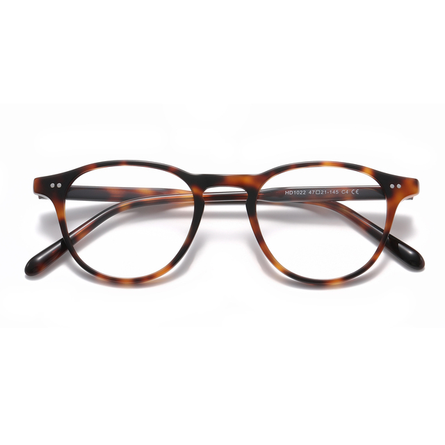 Retro Round Tortoise Shell Acetate Eyeglass Frames Unisex Lightweight Optical Frames