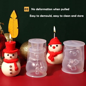 3d Resin Casting Mould Silicone Epoxy Mold Christmas Tree Snowman Resin Molds for Diy Wax Candle Soap Xmas Decoration Crafts - Product Image 3