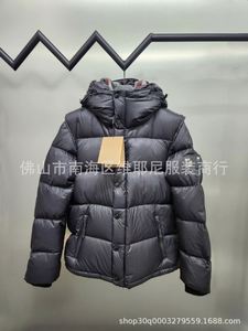 Veste d'hiver pour homme imperméable grande taille décontractée avec fermeture éclair, haute qualité, manches amovibles blanches - Product Image 5