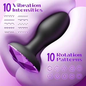 Factory Hot Sale <b>Remote</b> <b>Control</b> Anal Plug Prostate Massager Men Women Wireless Rotating <b>Vibrating</b> Diamond Model - Product Image 3