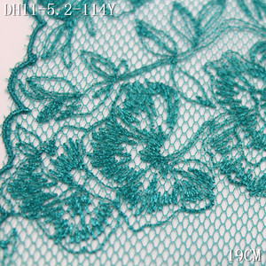 Dünne, sanfte Mesh-Stickerei, grüne Spitzenborte, hochwertiges Polyester-Nylon, 19 cm breit, für Kleidung und Heimdekoration - Product Image 4
