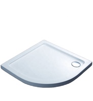 Nouvelle cuve de douche DOMO moderne en acrylique, design en forme de quart de cercle, installation facile, idéale pour les salles de bain d'hôtel