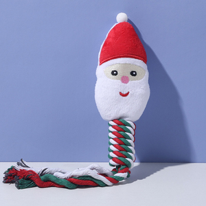 Jouets de Noël rongeurs pour chien, grincement des dents, nettoyage des cordes, nœuds, coton, jouets interactifs pour chiens et chats, soulagement de l'ennui - Product Image 5