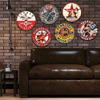 Letrero Metálico Redondo de Gasolina, Estilo Retro Texaco STP Pennzoil, Decoración de Pared para Cuarto de Hombre, Garaje, Taller Mecánico, Decoración para Entusiastas de Autos