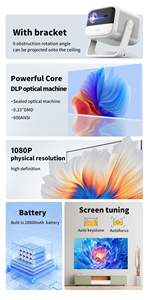 Mini Proyector de Video S7 Android 11 600ANSI Lúmenes 4K 3D Compatible con <span class=keywords><strong>Google</strong></span> TV Karaoke Portátil para Cine en Casa - Product Image 2