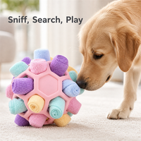 Balle olfactive interactive pour chien, distributeur de friandises, jouet de recherche de nourriture, mangeoire lente, durable, anti-ennui, jouet de puzzle, bandes de polaire, caoutchouc TPR