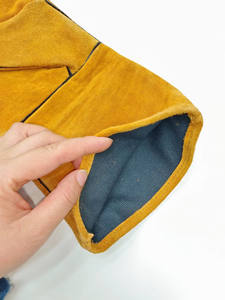 Profesional 14 pulgadas trabajo seguro soldadura vaca amarillo soldadura Industrial Guante largo cuero protección construcción seguridad Gans - Product Image 6