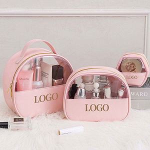 Custom Logo Clear Cosmetic Bag Women <b>Makeup</b> Pouch PU PVC Travel Toiletry Bag Beauty Organizer Storage <b>Case</b> Multiple Sizes OEM - Product Image 1