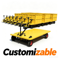 Chariot à plateau électrique avec barrières métalliques amovibles, 4 roues, conduite arrière, pour le transport de bétail et de légumes en ferme, personnalisable