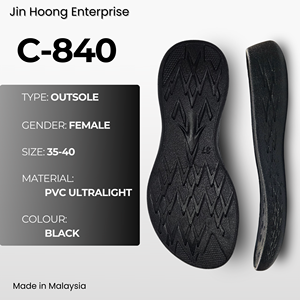 Chaussures pour femmes Jin Hoong [C-840] en PVC noir, légères, confortables, avec semelle extérieure durable et antidérapante - Product Image 1