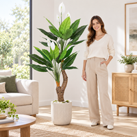 Plante artificielle Spathiphyllum KD ignifuge, fausse plante fleurie pour décoration d'anniversaire, de jardin, de maison, de bureau – Vente directe usine