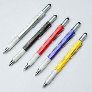Stylo multifonction 6-en-1 X923-1 – Stylo bille multi-couleurs, outil technologique, stylet métallique avec niveau et tournevis - Product Image 2