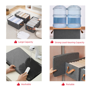 Cation Fabric Foldable Wardrobe <b>Clothes</b> Organizer with Handle Drawer Design for Jeans or Clothing for Bedroom Living Room Use - Product Image 3