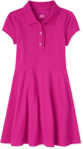Vestido Polo de manga corta con volantes para niñas de la tela de punto Children's Place - Product Image 3