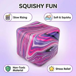 Marbled -Stress Relief Sensory <b>Desk</b> <b>Toy</b> with Flexible Glue Material Unisex for Ages 8+ Multiple Styles - Product Image 2