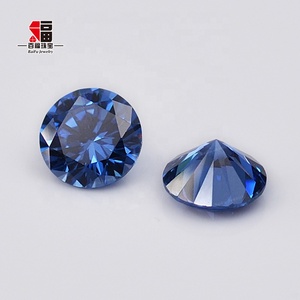 Baifu เครื่องประดับอัญมณี CZ zircon ไพลินเข้ม8มม - Product Image 1