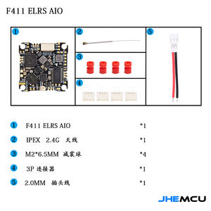 Controlador de Dron JHEMCU F411ELRS AIO 4 en 1 ESC 2.4G M3 25.5X25.5mm Metal OSD BLHELI_S 1-2S 12A para Juguetes RC - Product Image 3