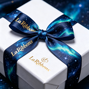 Ruban Gros-Grain Personnalisé à Imprimé Galaxie et Étoiles, Thème Spatial, en Polyester, pour Emballage Cadeau, Vente en Gros en Rouleau - Product Image 6