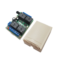 Interrupteur à télécommande 433 MHz, module récepteur 4 canaux 12 V CC 10 A, contrôleur de moteur, émetteur 4 boutons pour éclairage/ventilateur/maison intelligente
