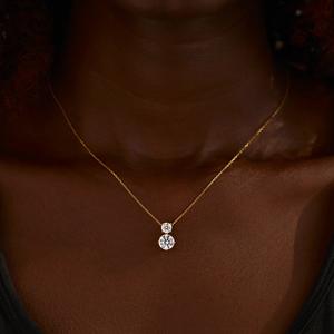 Collar de Plata de Ley 925 con Colgante Geométrico Simple y Moderno con Circonitas para Mujer, Regalo para Boda, Cumpleaños, San Valentín - Product Image 3