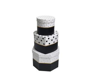 Venta directa de fábrica 3 piezas amor floristería entrega regalo multiforma mezcla de dos colores corazón redondo seis esquinas flor caja de papel - Product Image 4