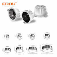 Plafonnier encastré LED ERDU 18W carré, lumière LED en aluminium, spectre complet COB, spot encastré COB