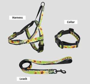 Tali kekang anjing peliharaan poliester dapat diatur & kerah anak anjing Aksesori anjing sedang untuk berjalan luar ruangan untuk anjing kecil & kucing - Product Image 5