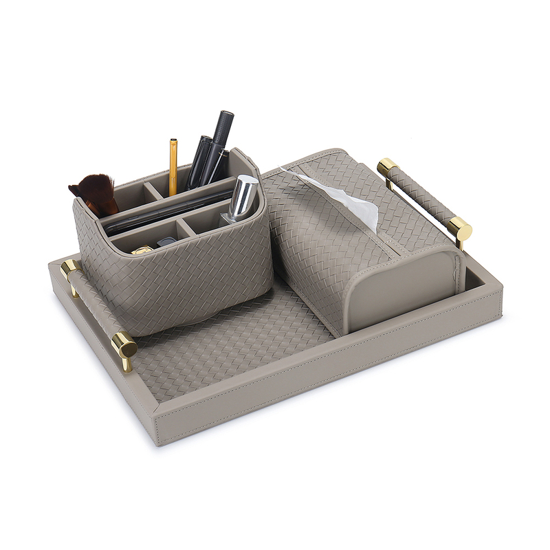 Leather Office Supplies Desktop File Storage