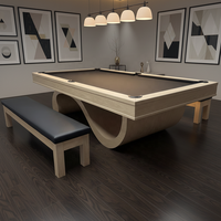 Table de billard moderne de luxe au design élégant en ardoise et cuir, 6FT 7FT 8FT 9FT, pour intérieur et extérieur, avec structure en bois massif