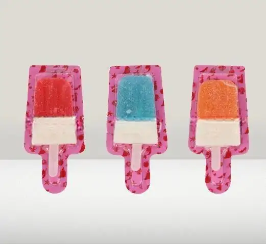 2023 Best-selling ice cream shaped sweet fruit jelly jelly lollipop